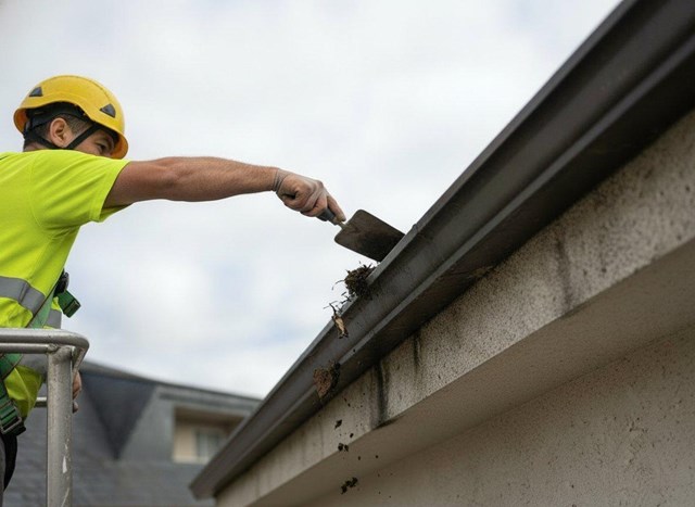 Trabajos de limpieza de canalones para edificios residenciales en Mugardos - Imagen 1